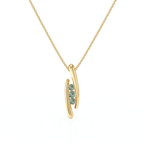 Collier trilogie saphir vert Premier Pas - 1