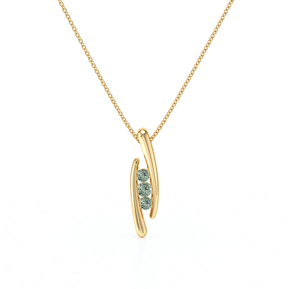 Collier trilogie saphir vert Premier Pas - 1