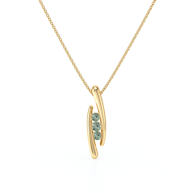 Collier trilogie saphir vert Premier Pas - 1