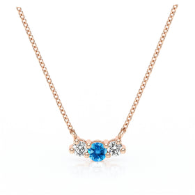 Collier trilogie topaze et diamant Coucher de Soleil - 3