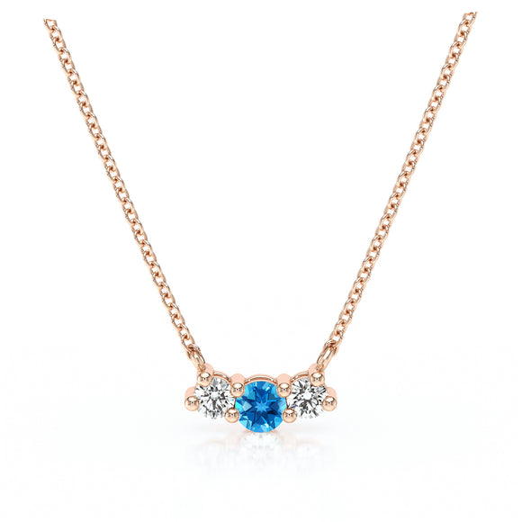 Collier trilogie topaze et diamant Coucher de Soleil - 3