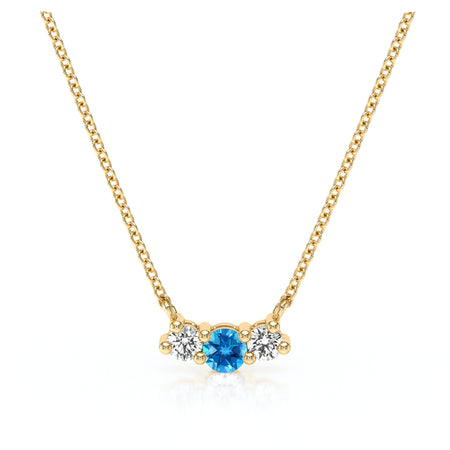 Collier trilogie topaze et diamant Coucher de Soleil - 3