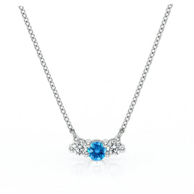 Collier trilogie topaze et diamant Coucher de Soleil - 3