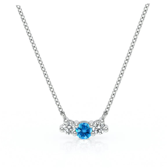 Collier trilogie topaze et diamant Coucher de Soleil - 3