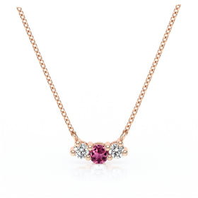 Collier trilogie tourmaline et diamant Coucher de Soleil - 3