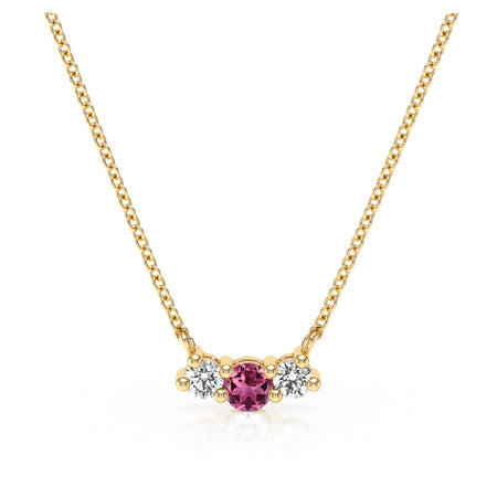 Collier trilogie tourmaline et diamant Coucher de Soleil - 3