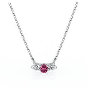 Collier trilogie tourmaline et diamant Coucher de Soleil - 3