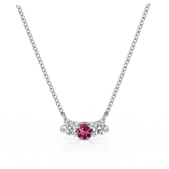 Collier trilogie tourmaline et diamant Coucher de Soleil - 3