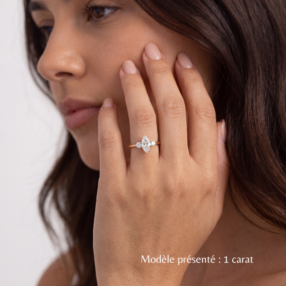 Bague trilogie diamant Coucher de Soleil - 11