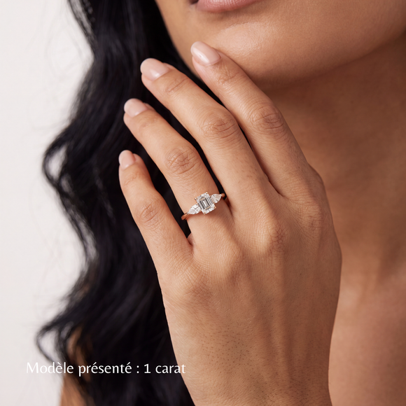 Bague trilogie diamant Coucher de Soleil - 16