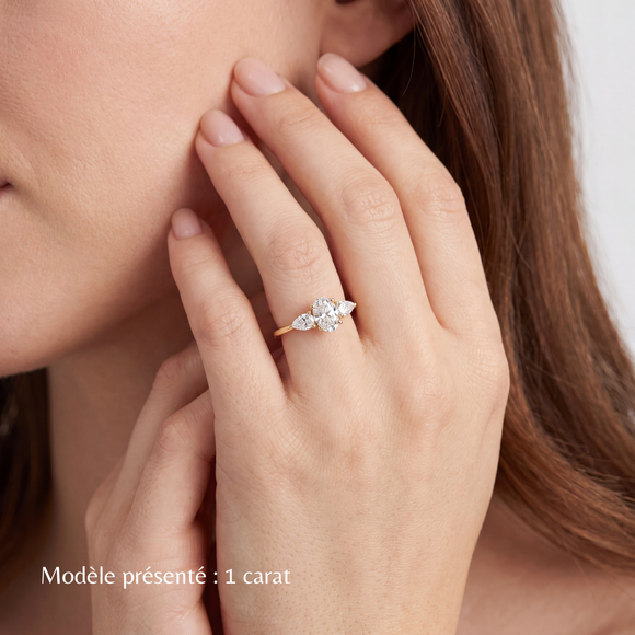 Bague trilogie diamant Coucher de Soleil - 18