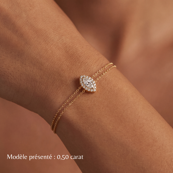 Bracelet saphir rose entourage diamant Coup de Foudre - 2