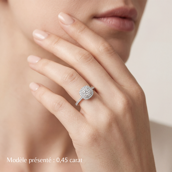 Bague entourage rubis diamant Coup de Foudre - 7