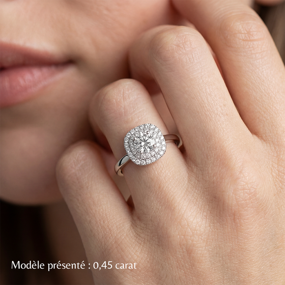 Bague entourage rubis diamant Coup de Foudre - 8