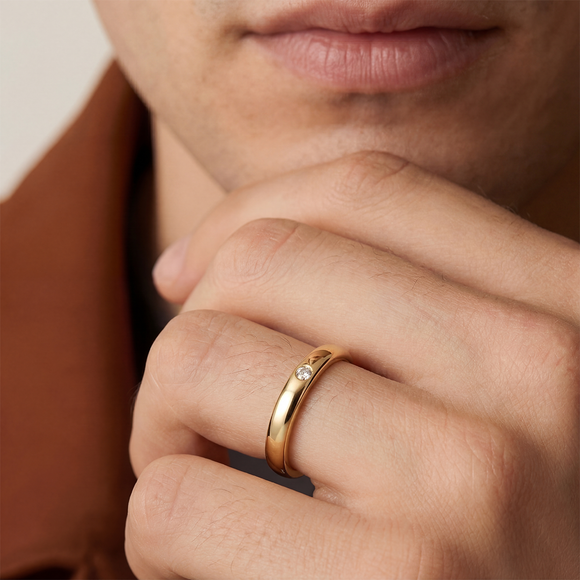 Alliance émeraude demi jonc Pour le Meilleur - 3,5mm