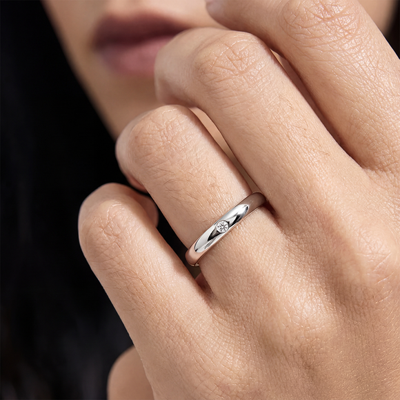 Alliance émeraude demi jonc Pour le Meilleur - 3mm