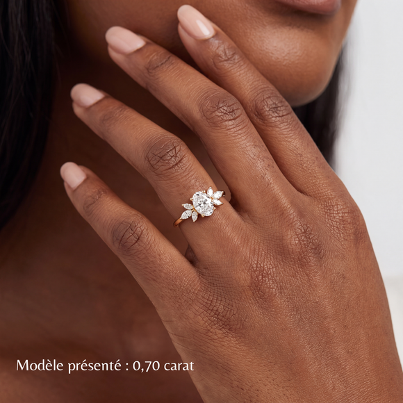 Solitaire accompagné diamant Divine Idylle - 16