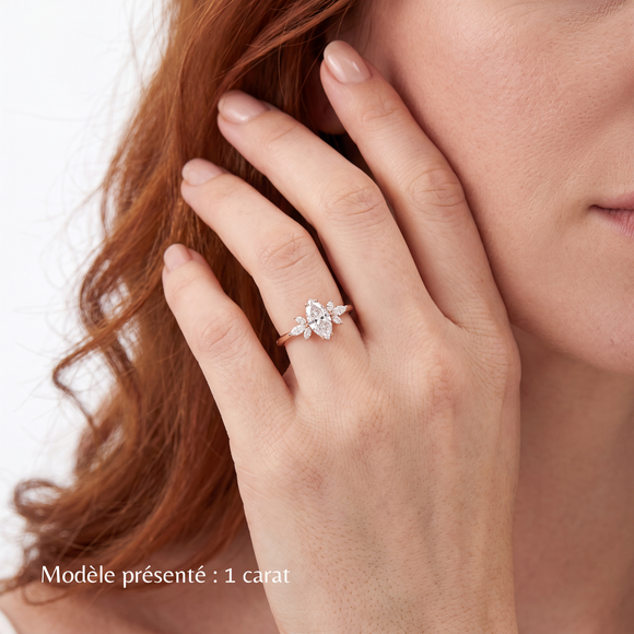 Solitaire accompagné diamant Divine Idylle - 17