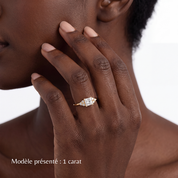 Solitaire accompagné diamant Divine Idylle - 25