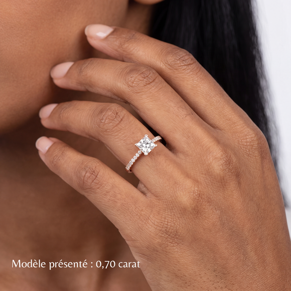 Solitaire accompagné diamant Divine Idylle - 27