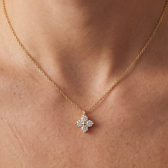 Collier diamant Floral - 1
