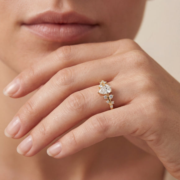 Solitaire accompagné diamant Pluie d'étoiles - 10