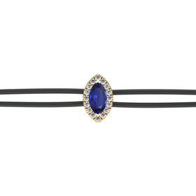 Bracelet cordon saphir entourage diamant Coup de Foudre - 5