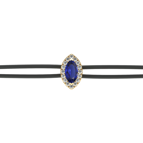 Bracelet cordon saphir entourage diamant Coup de Foudre - 5