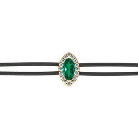 Bracelet cordon émeraude entourage diamant Coup de Foudre - 5