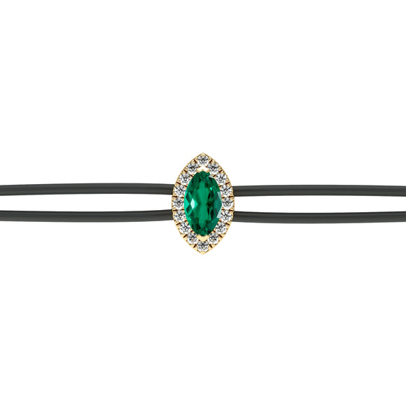 Bracelet cordon émeraude entourage diamant Coup de Foudre - 5