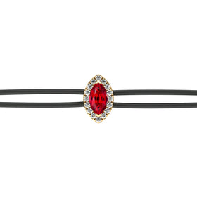 Bracelet cordon rubis entourage diamant Coup de Foudre - 5