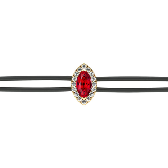 Bracelet cordon rubis entourage diamant Coup de Foudre - 5