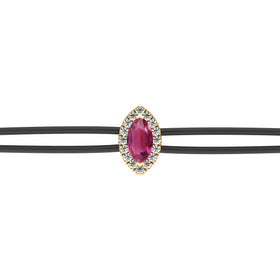 Bracelet cordon tourmaline entourage diamant Coup de Foudre - 5