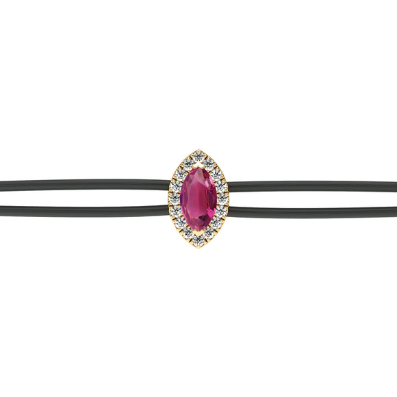 Bracelet cordon tourmaline entourage diamant Coup de Foudre - 5
