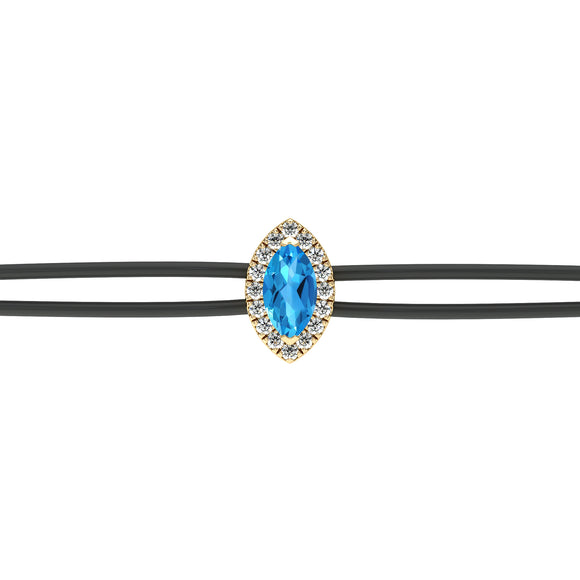 Bracelet cordon topaze entourage diamant Coup de Foudre - 5