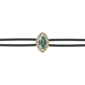 Bracelet cordon saphir vert entourage diamant Coup de Foudre - 5