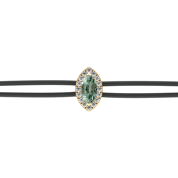 Bracelet cordon saphir vert entourage diamant Coup de Foudre - 5