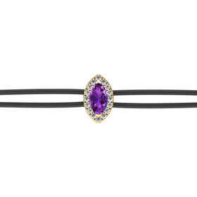 Bracelet cordon améthyste entourage diamant Coup de Foudre - 5