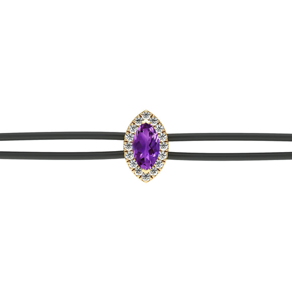 Bracelet cordon améthyste entourage diamant Coup de Foudre - 5