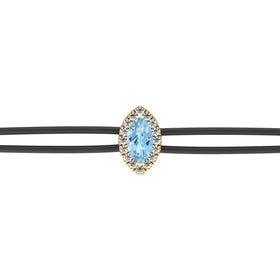 Bracelet cordon aigue-marine entourage diamant Coup de Foudre - 5