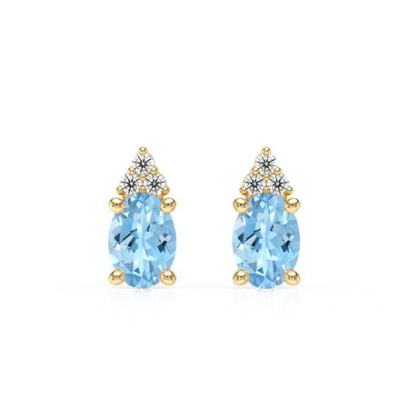 Boucles d'oreilles aigue-marine diamant Coucher de Soleil - 5