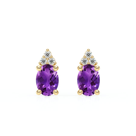 Boucles d'oreilles améthyste diamant Coucher de Soleil - 5