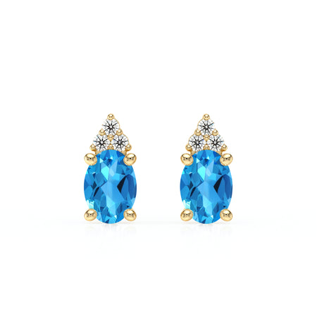 Boucles d'oreilles topaze diamant Coucher de Soleil - 5