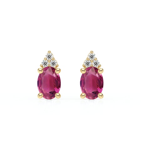Boucles d'oreilles tourmaline diamant Coucher de Soleil - 5