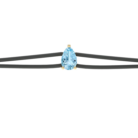 Bracelet cordon aigue-marine Lune de Miel - 4
