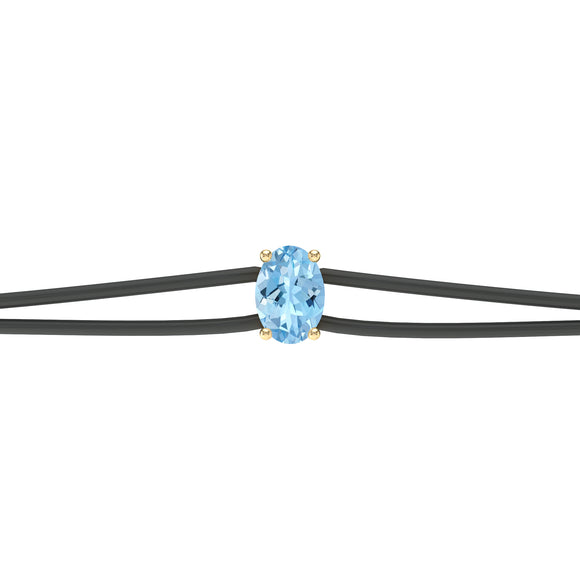 Bracelet cordon aigue-marine Lune de Miel - 5