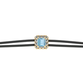 Bracelet cordon aigue-marine entourage diamant Coup de Foudre - 4