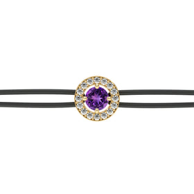Bracelet cordon entourage améthyste et diamant Promets Moi - 1