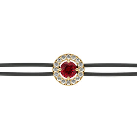 Bracelet cordon entourage rubis et diamant Promets Moi - 1