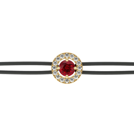 Bracelet cordon entourage rubis et diamant Promets Moi - 1